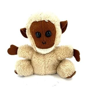 Vintage Dakin 1976 Monkey Plush Stuffed Animal Tan Brown Long Tail Ape Gorilla
